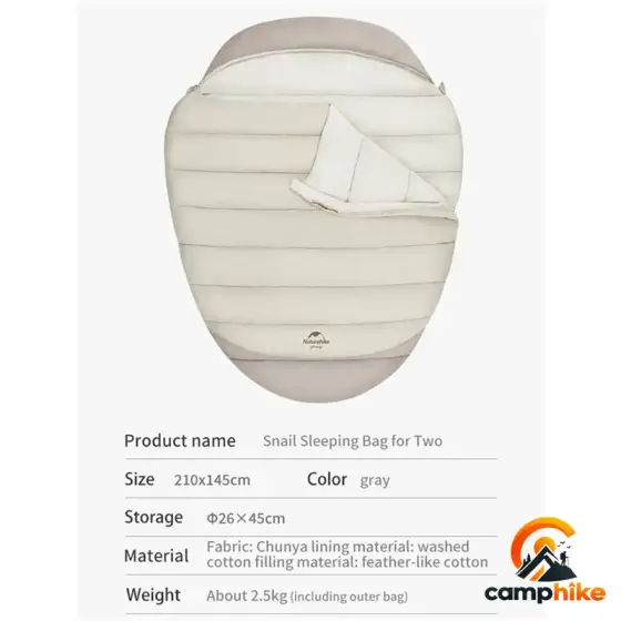 کیسه خواب حلزونی دو نفره نیچرهایک مدل CNH22SD003